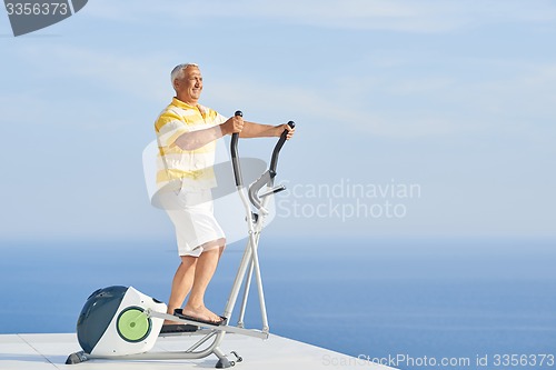 Image of healthy senior man working out