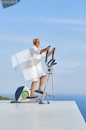 Image of healthy senior man working out