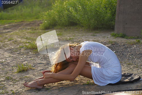 Image of Attractive woman on beach