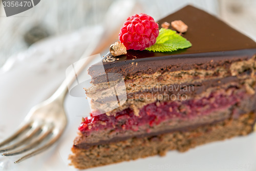 Image of Piece of chocolate cake.