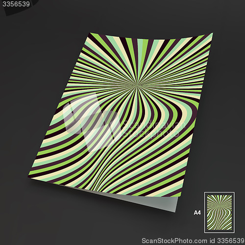 Image of A4 Business Blank. Abstract Striped Background. Optical Art. 