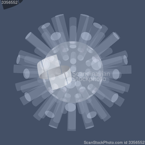 Image of 3d background, cylinders. Molecular structure, symbol. 