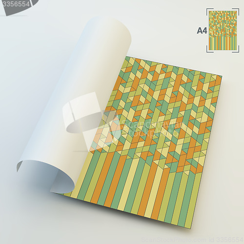 Image of A4 Business Blank. Abstract Geometric Background. Mosaic.