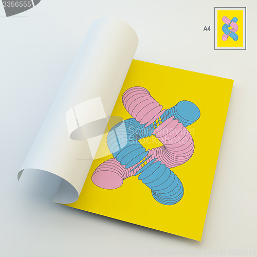 Image of A4 Business Blank. Vector Illustration Of Dna Structure In 3d. 