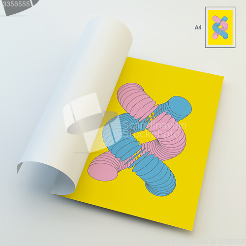 Image of A4 Business Blank. Vector Illustration Of Dna Structure In 3d. 