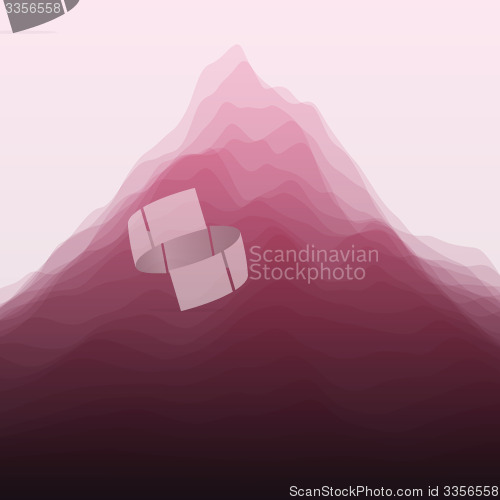 Image of Mountain Landscape. Vector Silhouettes Of Mountains Backgrounds.