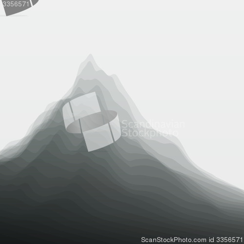 Image of Mountain Landscape. Vector Silhouettes Of Mountains Backgrounds.