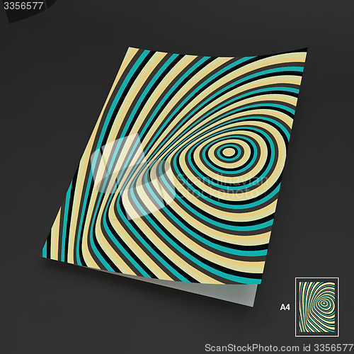 Image of A4 Business Blank. Abstract Striped Background. Optical Art. 