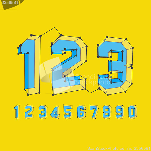 Image of 3D number icons. Vector set. 