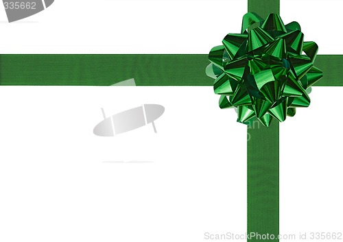 Image of Green Gift wrapping bow and ribbon