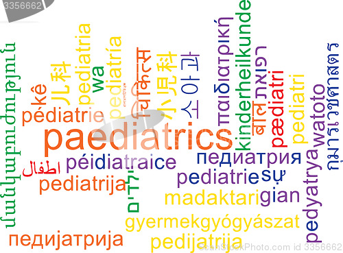 Image of Paediatrics multilanguage wordcloud background concept