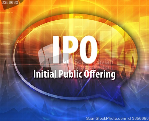 Image of IPO acronym word speech bubble illustration