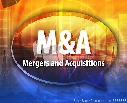 Image of M&A acronym word speech bubble illustration