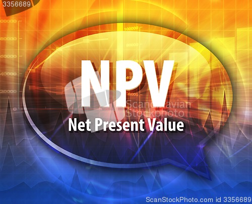 Image of NPV acronym word speech bubble illustration