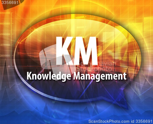 Image of KM acronym word speech bubble illustration