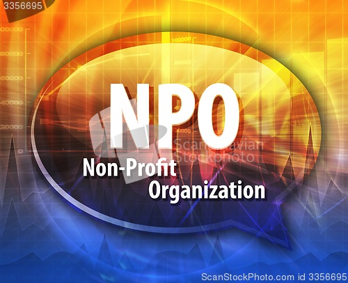 Image of NPO acronym word speech bubble illustration