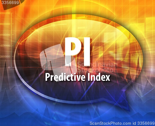 Image of PI acronym word speech bubble illustration