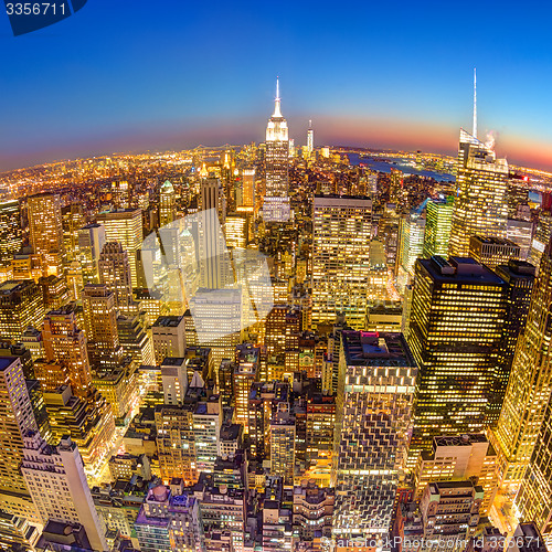 Image of New York City Manhattan downtown skyline.