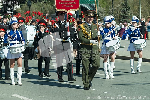 Image of Cadet orchestra plays on Victory Day parade