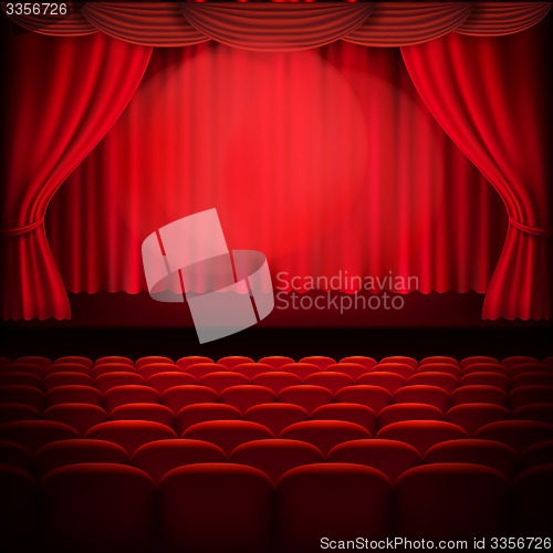 Image of Red curtain template. EPS 10