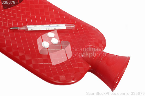 Image of Red hot water bottle