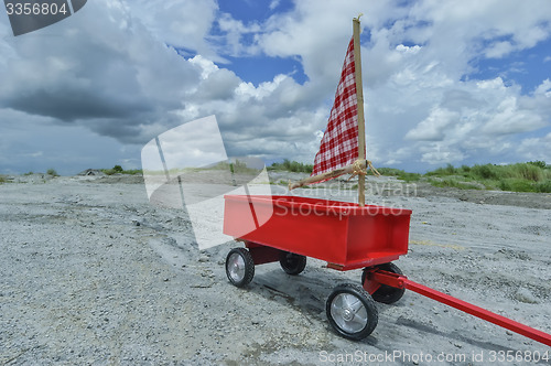 Image of Vintage Red Wagon Toy