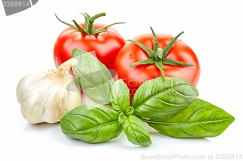 Image of fresh tomatoes and basil 