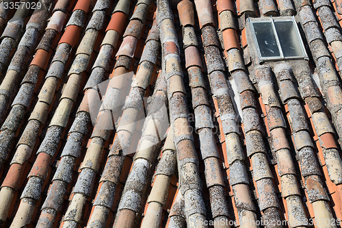 Image of Roof tiles around a window