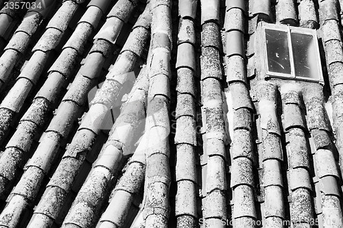 Image of Roof tiles in Black and White