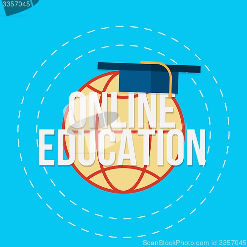 Image of Flat vector illustration for e-learning and online education