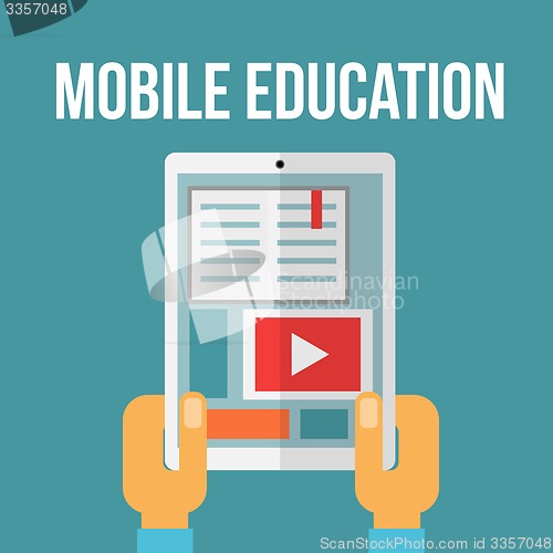 Image of Mobile education concept. Vector illustration