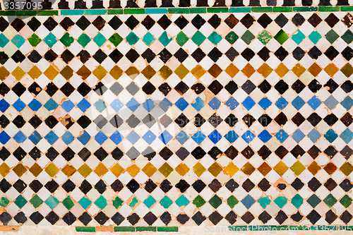 Image of Colorful tiles in Alhambra