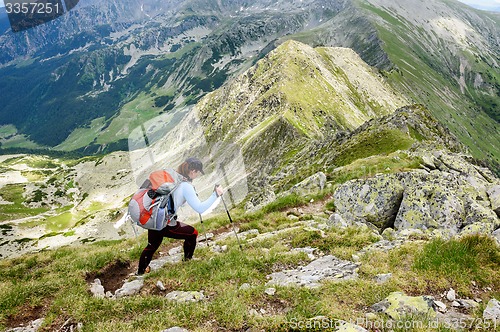 Image of Summer hiking in the mountains.