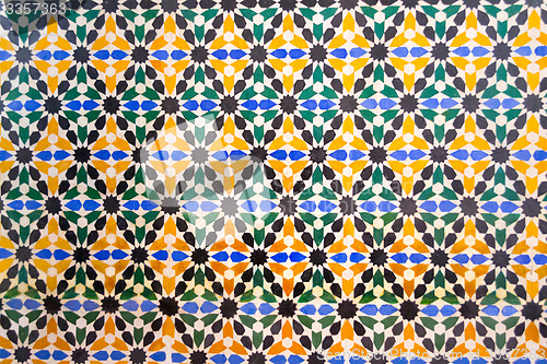 Image of Multi color tiles in Alhambra