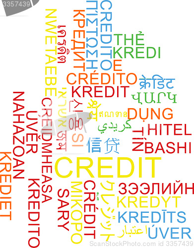 Image of Credit multilanguage wordcloud background concept