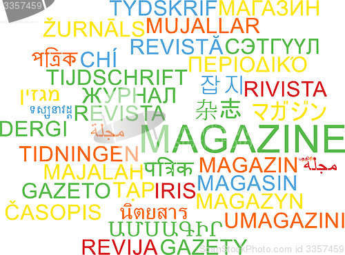 Image of Magazine multilanguage wordcloud background concept