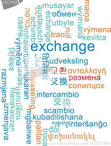 Image of Exchange multilanguage wordcloud background concept