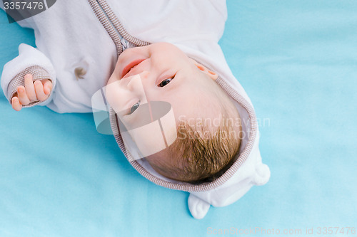 Image of Baby on a blue blanket