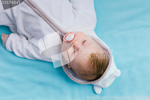 Image of Baby on a blue blanket