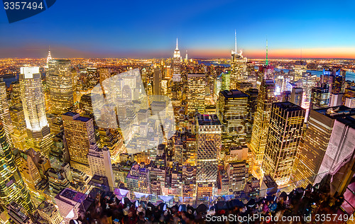 Image of New York City Manhattan downtown skyline.