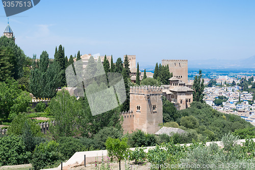 Image of Alhambra between trees