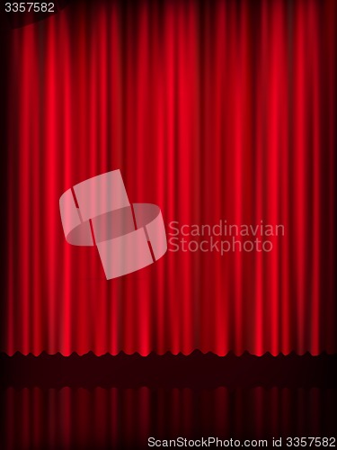 Image of Red curtain background template. EPS 10