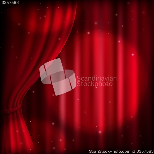 Image of Red curtain and spot light. EPS 10