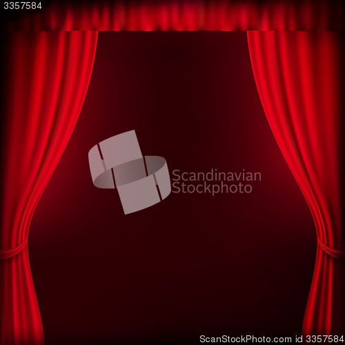 Image of Red curtain background template. EPS 10