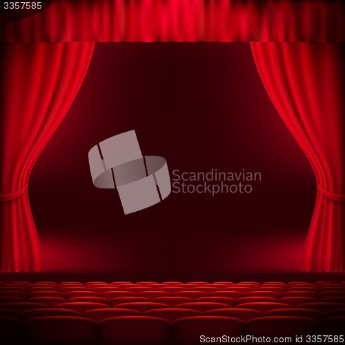 Image of Red curtain template. EPS 10