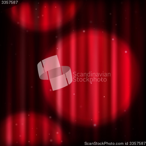 Image of Red curtain and spot light. EPS 10