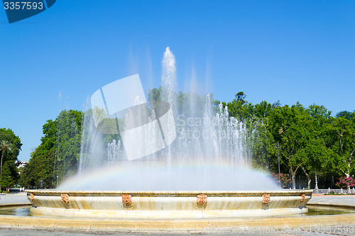 Image of Rainbow at Spain square fountain