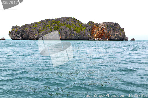 Image of   blue  stone in phangan  bay abstract of a  water    sea