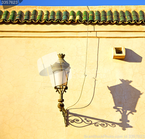 Image of  street lamp in morocco roof tile
