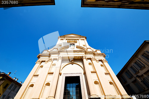 Image of column old architecture in italy   and sunlight